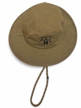 Unbranded Men’s Olive Wide-Brim Sun Hat with Chin Cord